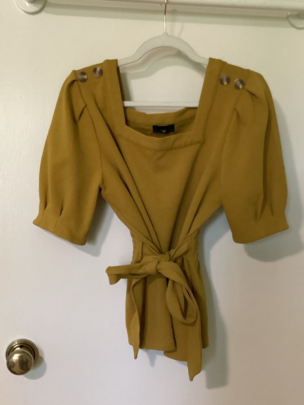 ANTHROPOLOGY Current Air Mustard Ribbed Top
